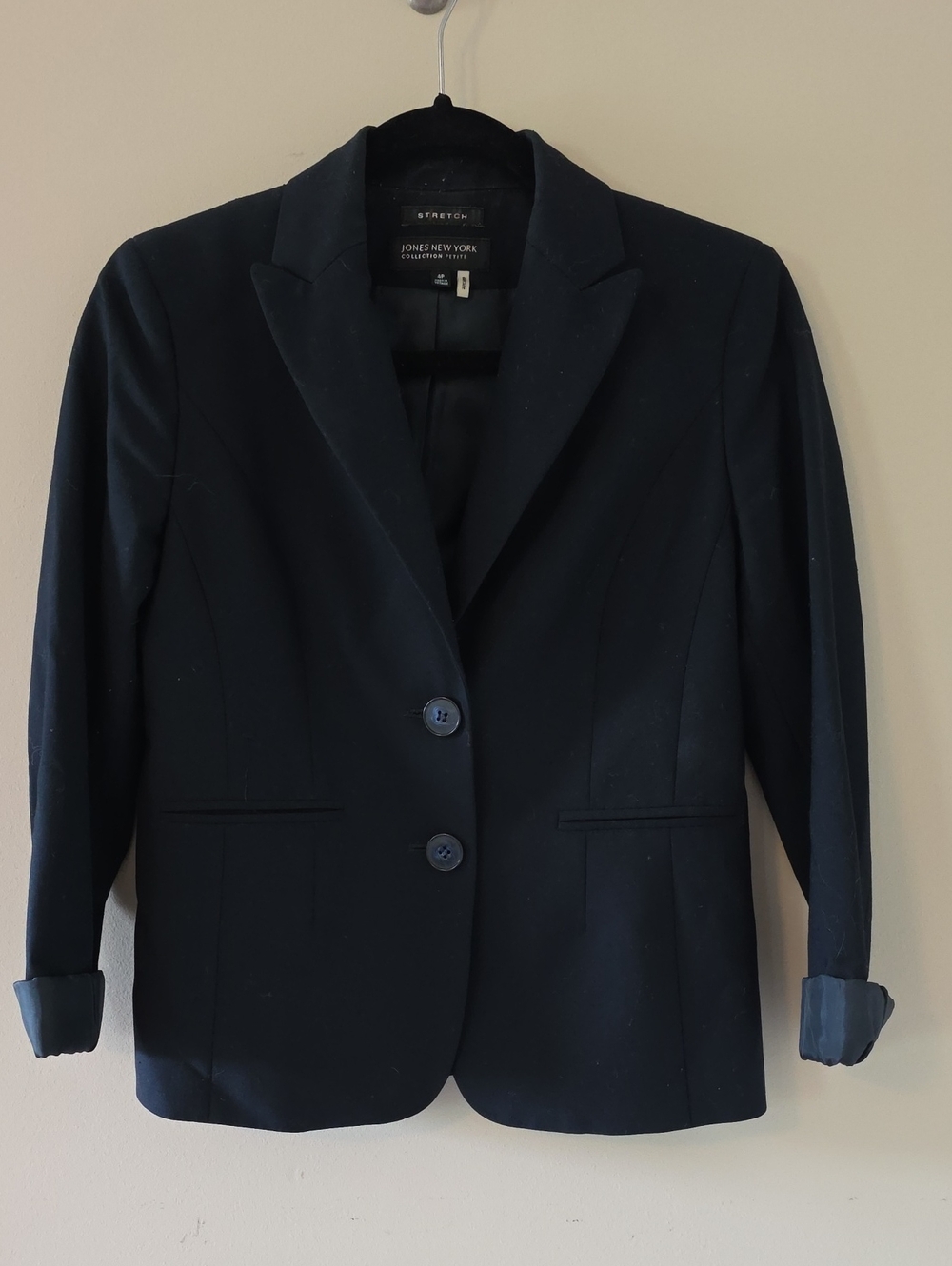 Jones New York Classic Navy Stretch Blazer